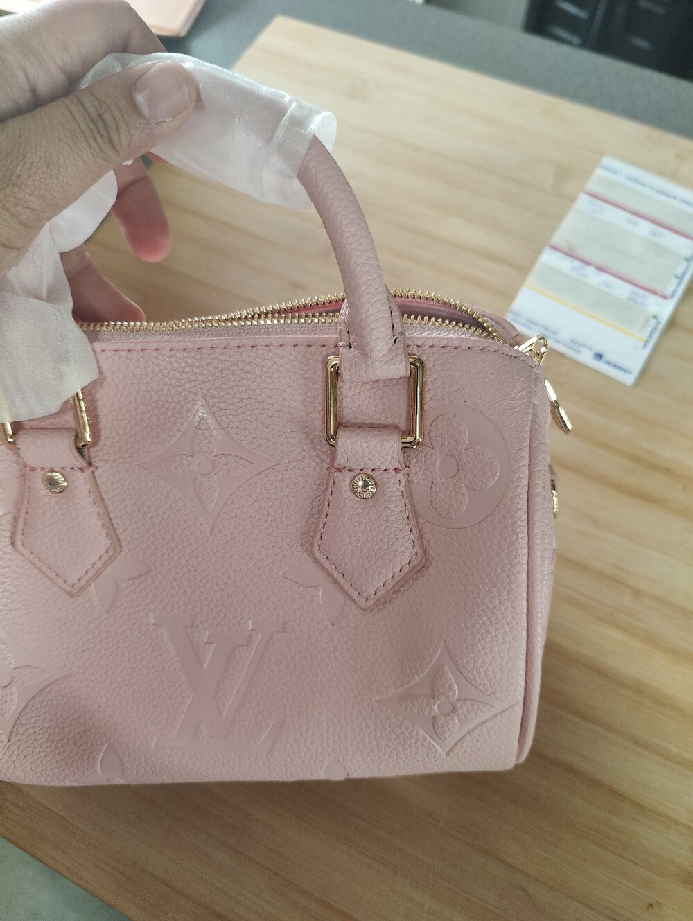 Small Pink Embossed Handbag - Picture 9 of 9